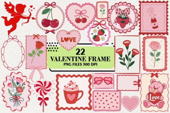 Download Kawaii Valentine Bow Frame Clipart - Kawaii valentine Collection