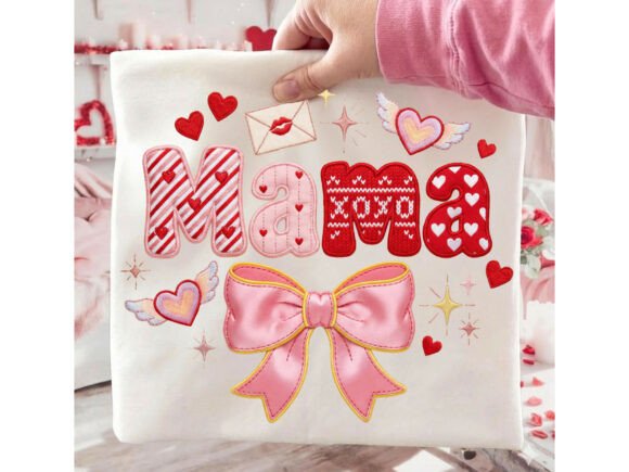 Download Mama Faux Embroidery Valentine Png - Embroidery Collection