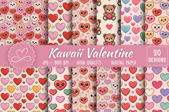 Download Kawaii Valentine Patterns - Kawaii valentine Collection