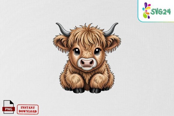 Download Cute Highland Cow Embroidery PNG - Embroidery Collection