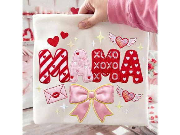 Download Mama Faux Embroidery Valentine Png - Embroidery Collection