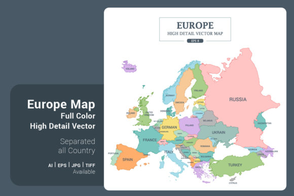 Download Europe Map Color Separated Country - Europe Collection