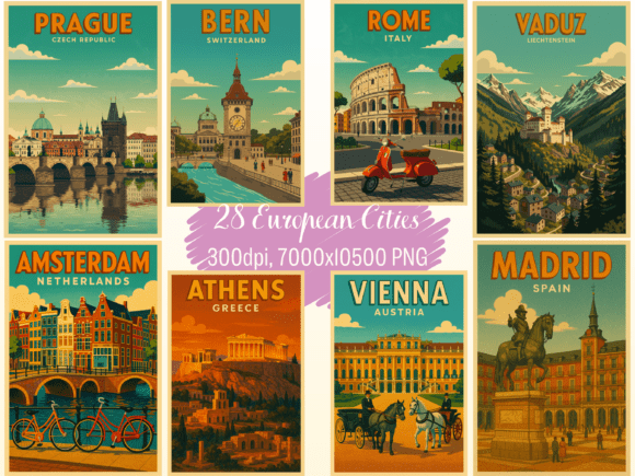 Download Europe Travel Places Poster Bundle - Europe Collection